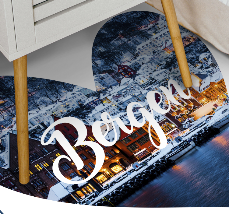 Eu amo bergen city heart nordic vinyl tapete - TenStickers