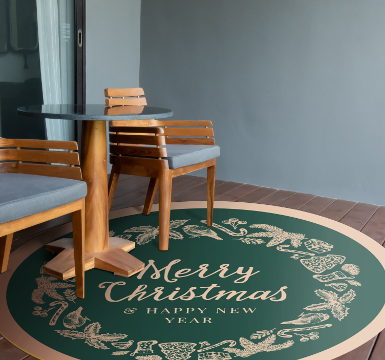 Feliz natal e feliz ano novo tapete de natal - TenStickers