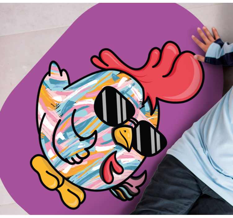 Pintinho multicolor com óculos tapete animal - TenStickers