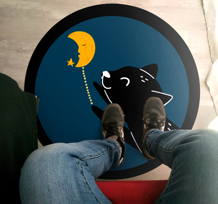 Gato e um tapete de animal lunar - TenStickers