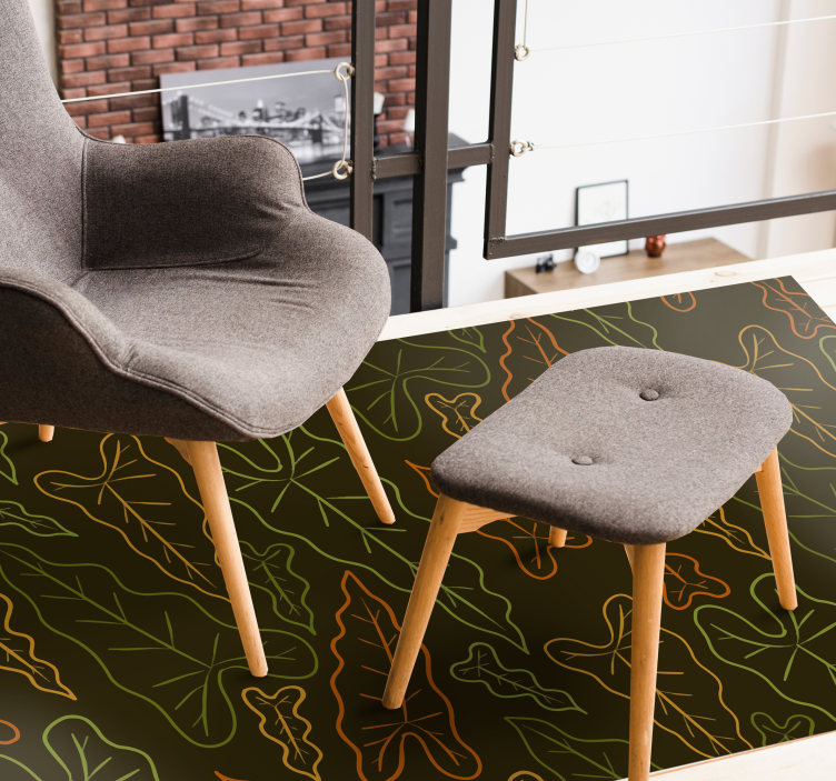 Grande tapete floral de folhas tropicais - TenStickers