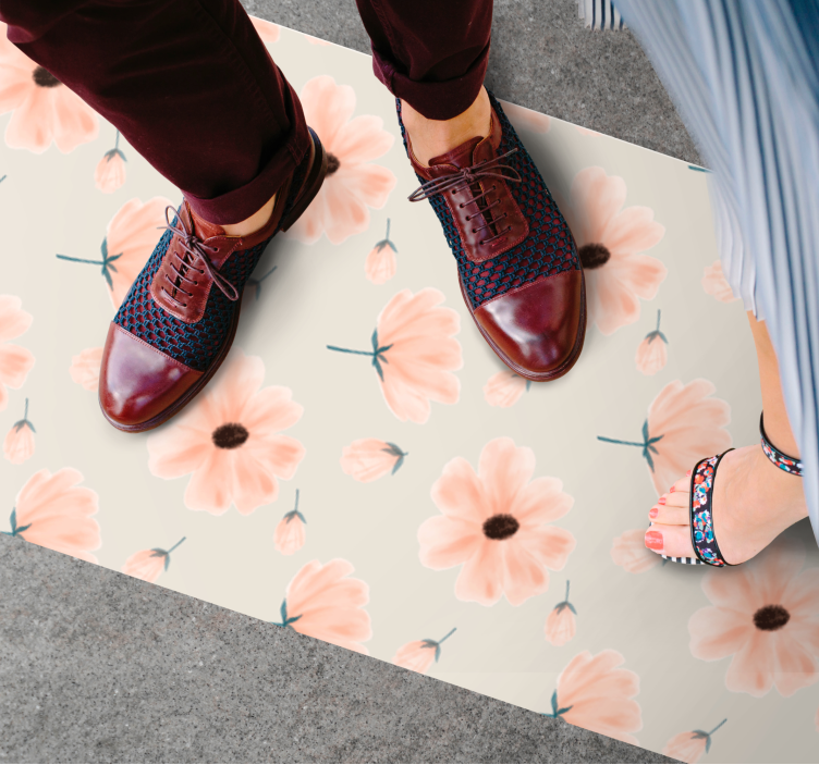 Tapete floral aquarela com flores grandes - TenStickers