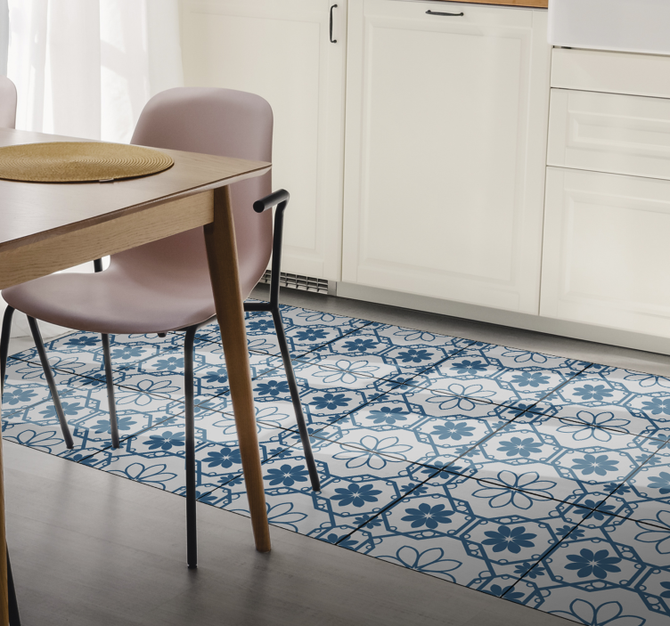 Gravatas circulares tapete moderno azul e branco - TenStickers