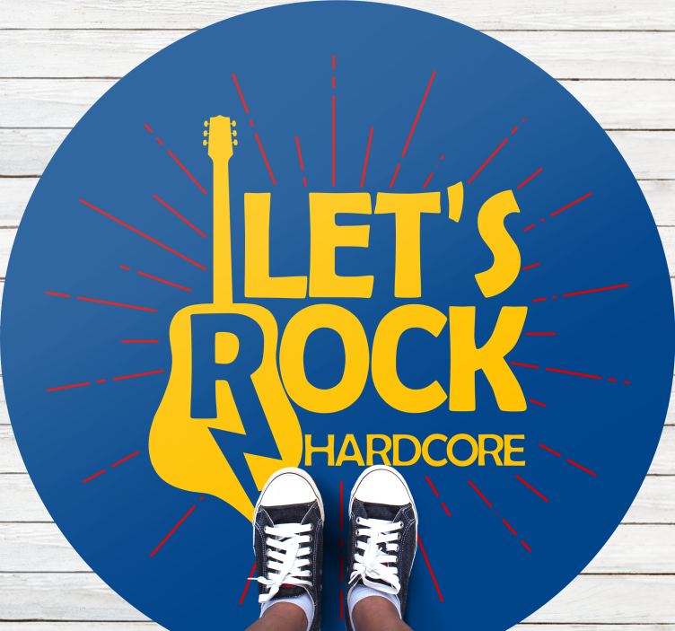 Guitarra rock e tapete de texto no quarto - TenStickers