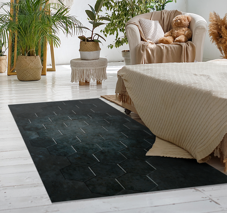 Hexágonos tapete de vinil de pedra de textura de concreto - TenStickers