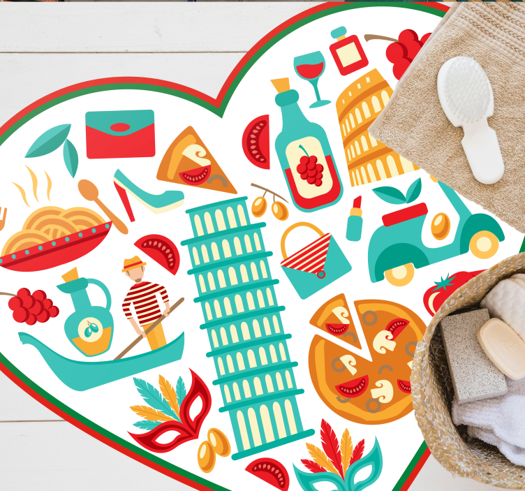 Tapete moderno de ícones mais famosos da itália - TenStickers