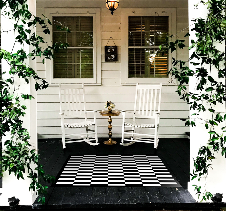 Ilusão de ótica listra tapetes geométricos - TenStickers