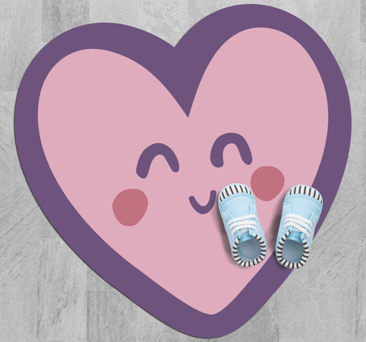 Kids pink happy heart kids tapete de vinil - TenStickers