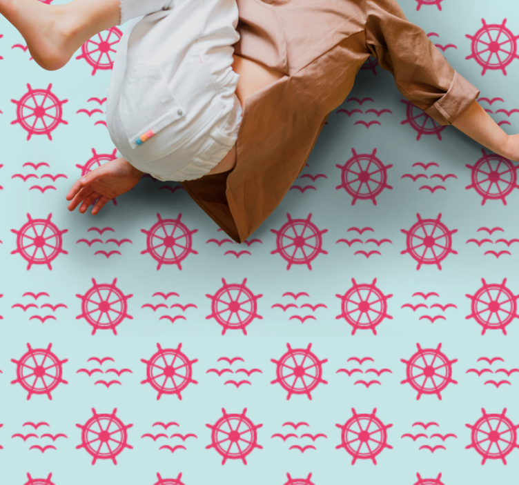 tapete em vinil retangular com padrão de chevron de leme náutico - TenStickers