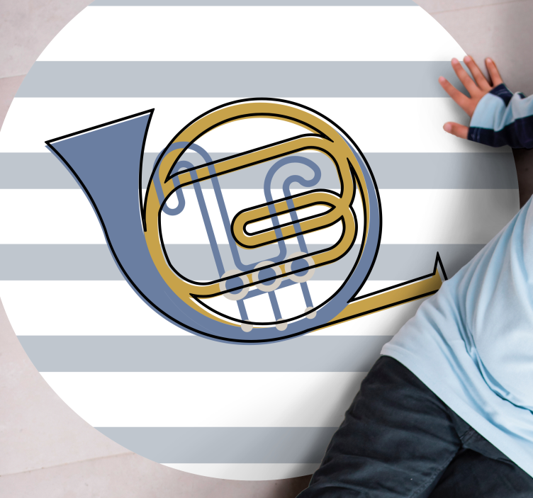 Trompa francesa linha arte produtotapete moderno - TenStickers