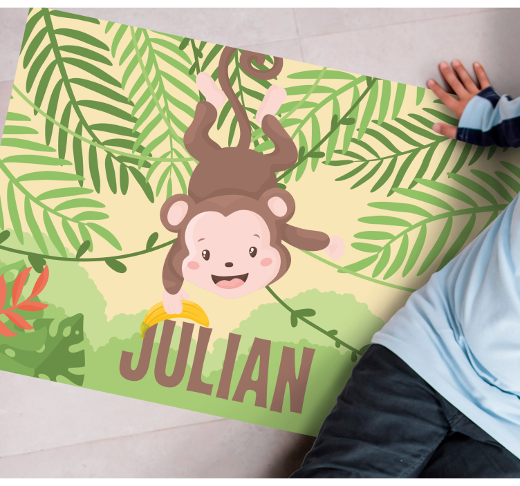 Macaquinho no tapete personalizado galho - TenStickers