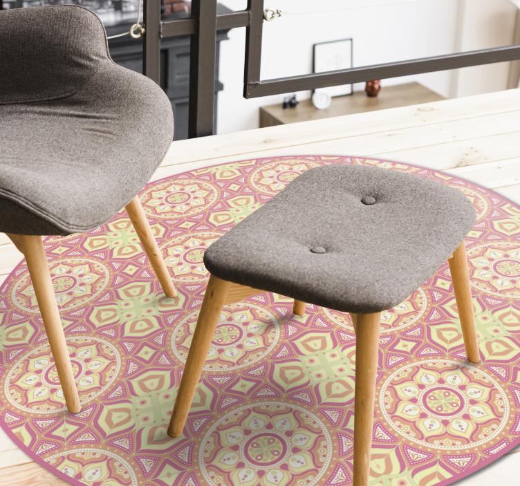 Mandala colorida com tapete de vinil de pontos - TenStickers