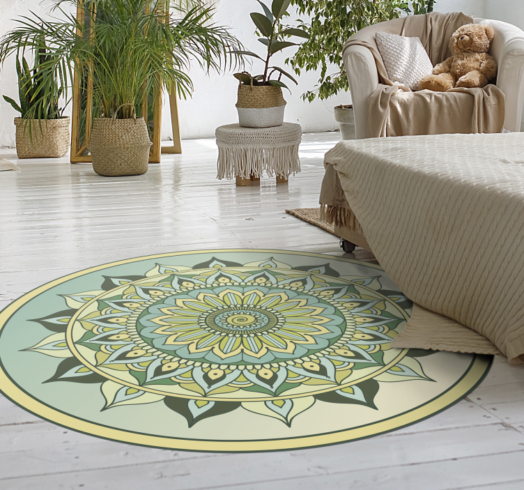 Mandala verde ombre mandala vinil tapete - TenStickers