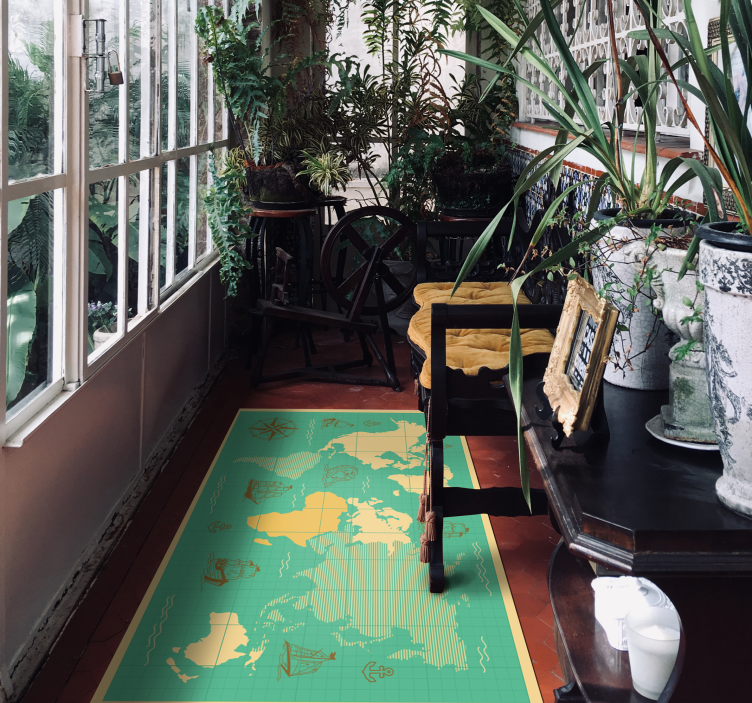 Mapa mundial com tapete de vinil para barcos - TenStickers