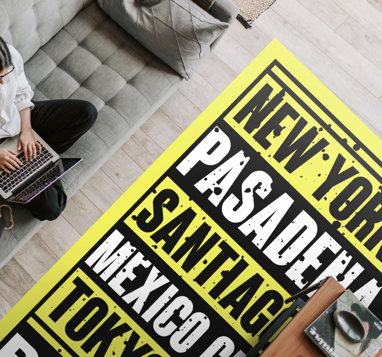 Tapete de vinil personalizado com nomes de cidades - TenStickers