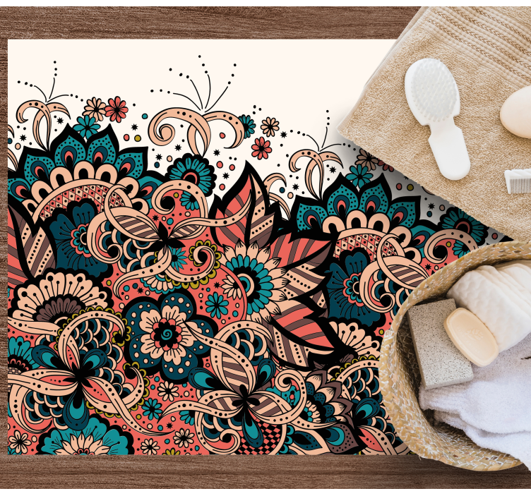 Ornamento floral árabe tapete floral - TenStickers