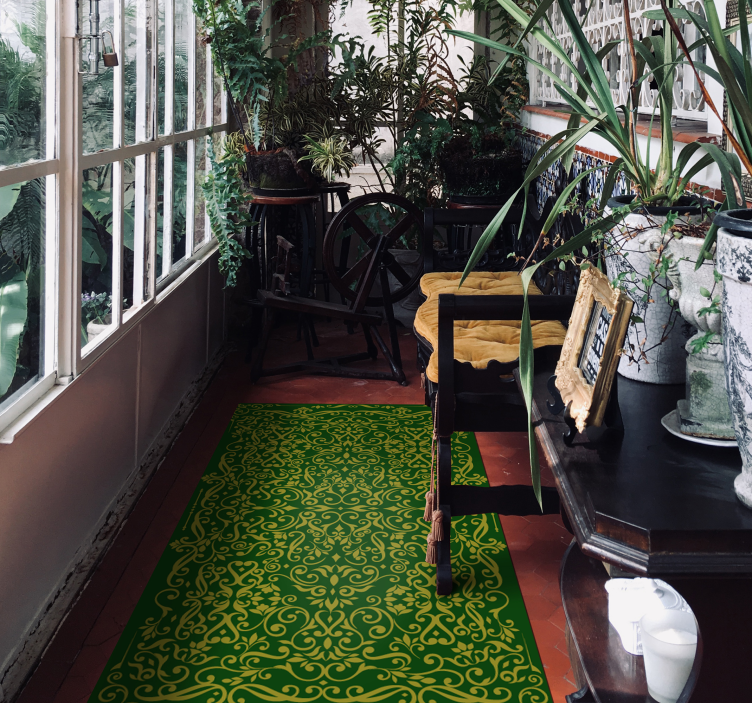 Ornamentos elegantes tapete verde moderno - TenStickers