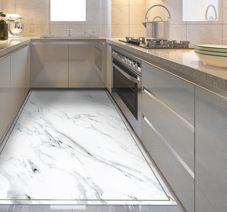 Para tapete moderno de efeito de mármore de cozinha - TenStickers