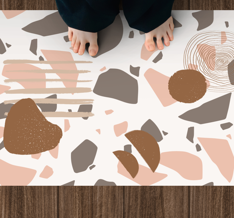 Terrazzo pastel com figuras tapete minimalista - TenStickers