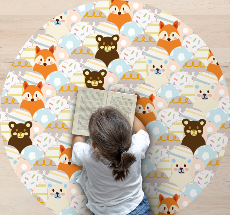 Patchwork animal bear and fox produtokids tapete - TenStickers