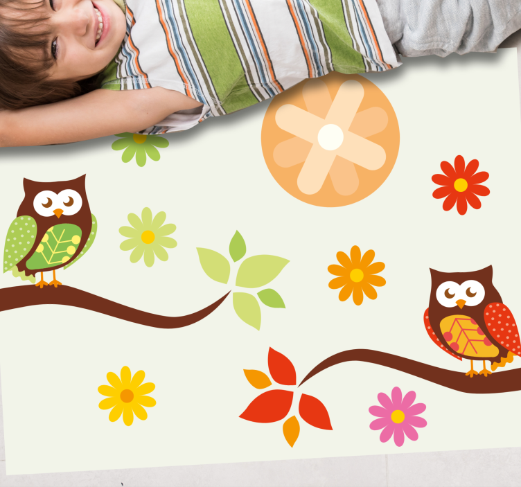 Patchwork animal owl produtoanimal tapete - TenStickers