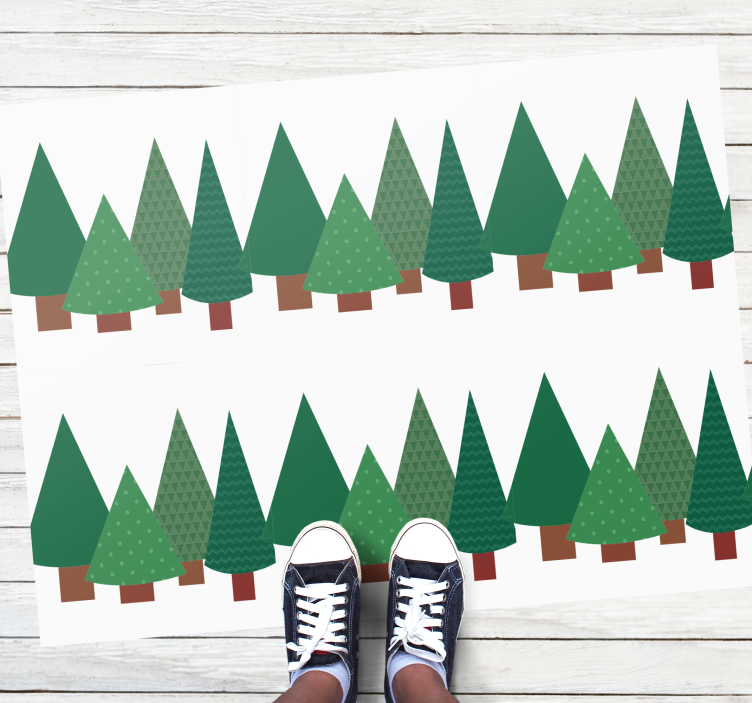 Patchwork padrão de árvore de natal tapete vintage - TenStickers