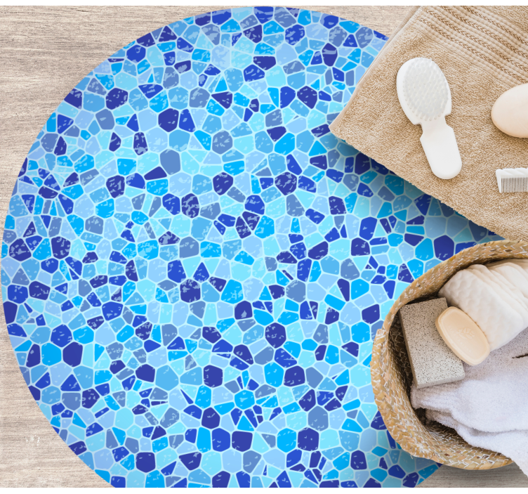 Pequenos pedaços de piso de mosaico azul para banheiro - TenStickers