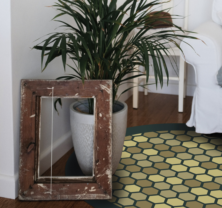 Pedras amarelas em concreto verde tapete moderno - TenStickers