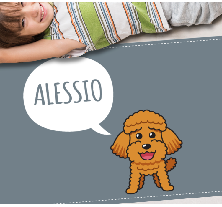 Personagem de desenho animado feliz cão poodle tapete animal - TenStickers