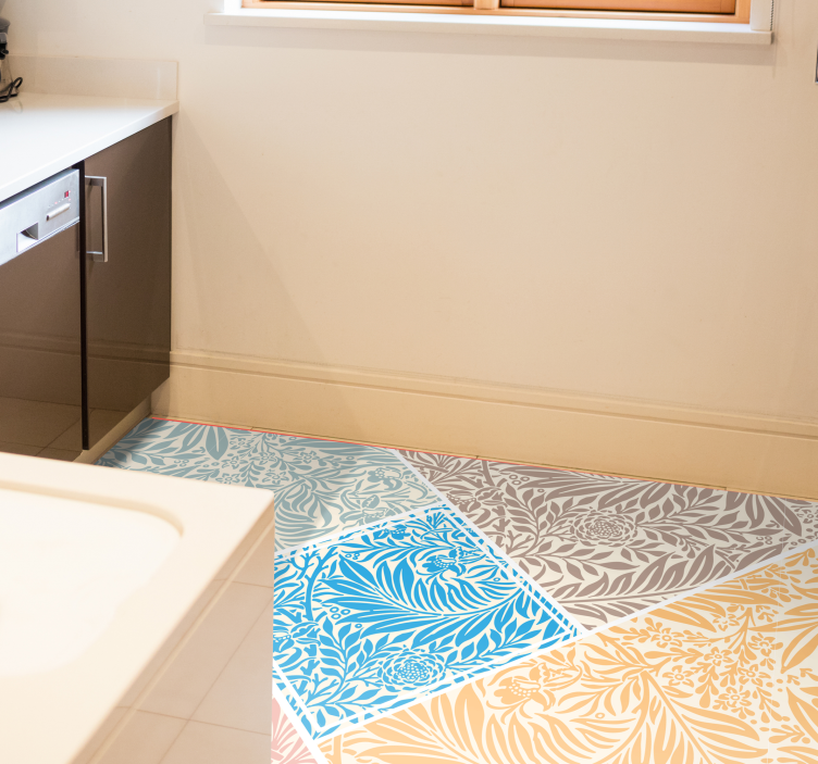 Ladrilhos de cozinha de folhas coloridas retrô - TenStickers