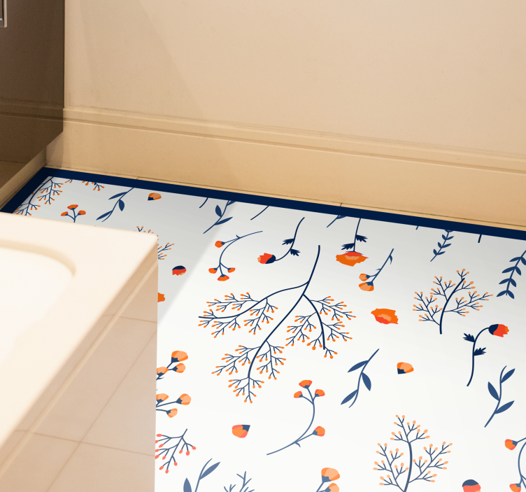 Ladrilhos de cozinha com padrão de flor selvagem - TenStickers