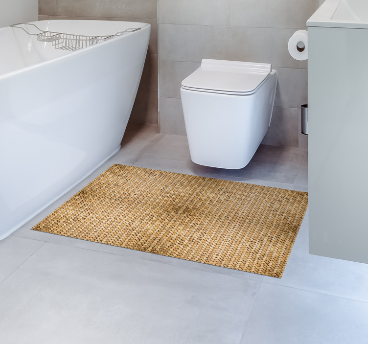 Tapete de vinil com efeito de madeira com efeito de tecido de bam - TenStickers