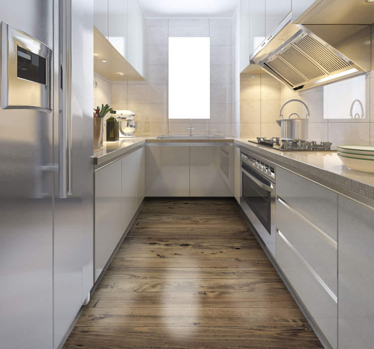 Tapete de vinil com efeito de madeira gasto - TenStickers