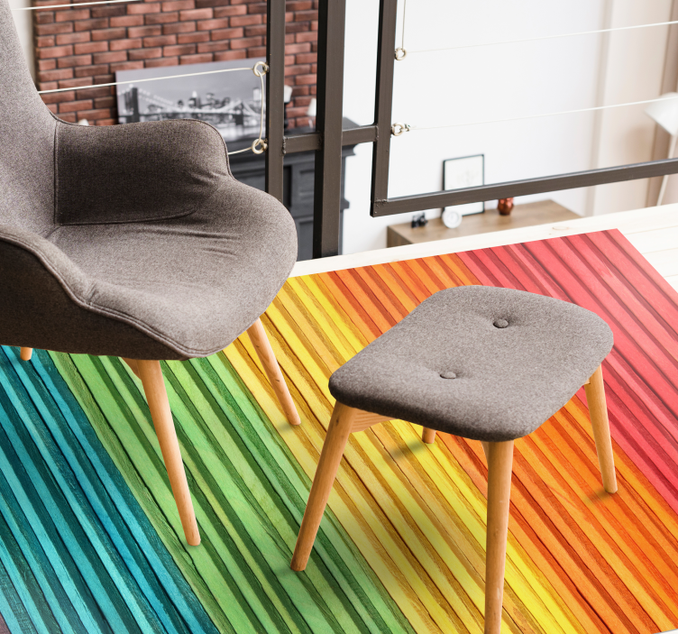 Tapete de vinil com efeito de madeira em placas de madeira colori - TenStickers