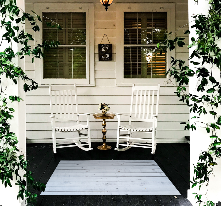 Tapete de vinil com padrão de madeira cinza e azul - TenStickers