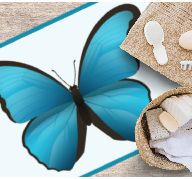 Piso de casa de banhocom produtode borboleta neon azul - TenStickers