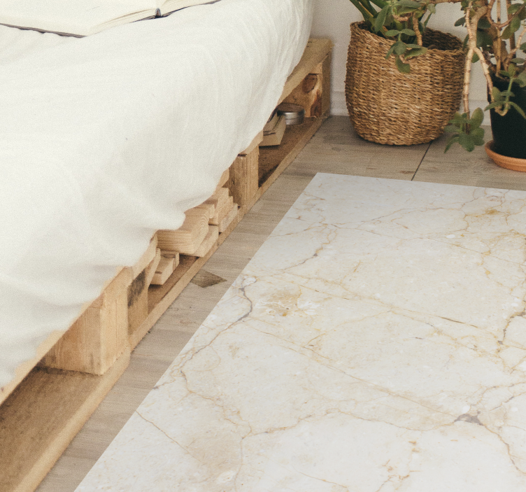 Tapete branco clássico de vinil de pedra com efeito de mármore - TenStickers