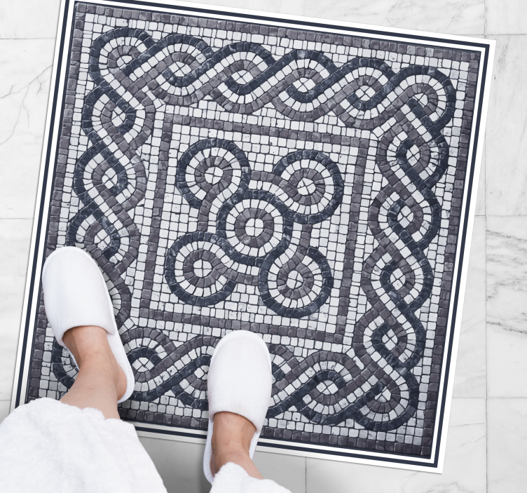 Piso de mosaico de pedra seixo - TenStickers