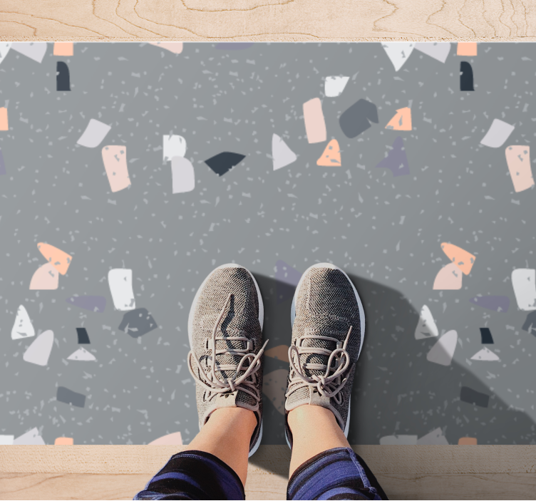 Piso de mosaico em mármore com efeito terrazzo - TenStickers