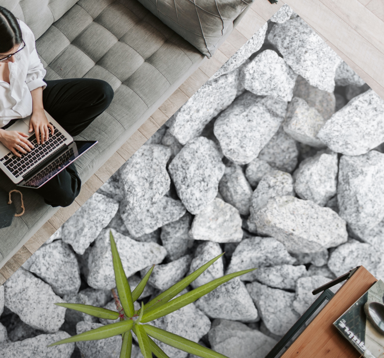 Planta selvagem solitária tapete de vinil de pedra esmagada - TenStickers