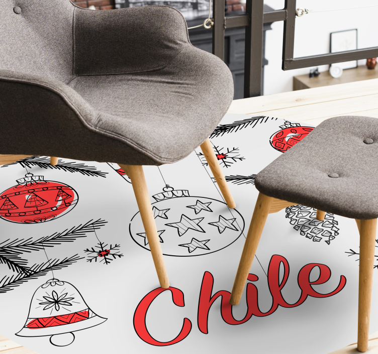 produtode natal com tapete personalizado da bandeira chile - TenStickers