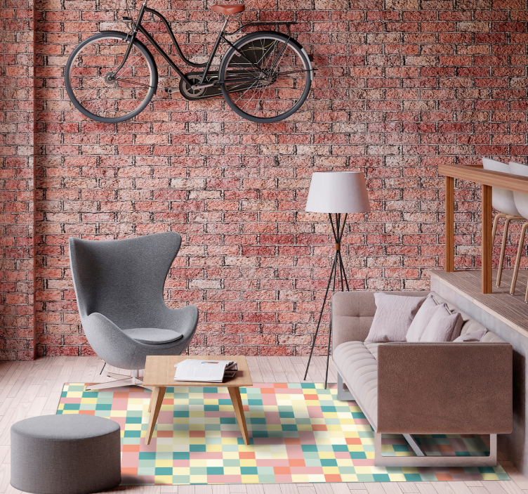 Tapete de vinil de quadrados coloridos - TenStickers