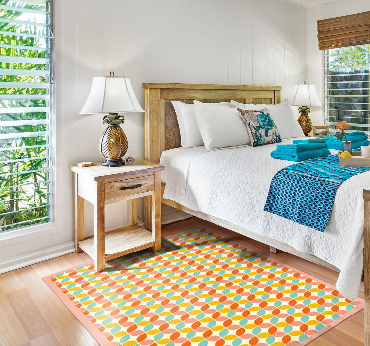 Quadrados multicoloridos tapetes geométricos de vinil - TenStickers