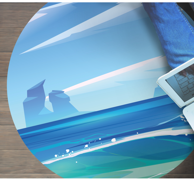 Rochas e mar cartoon tapete de vinil da natureza - TenStickers