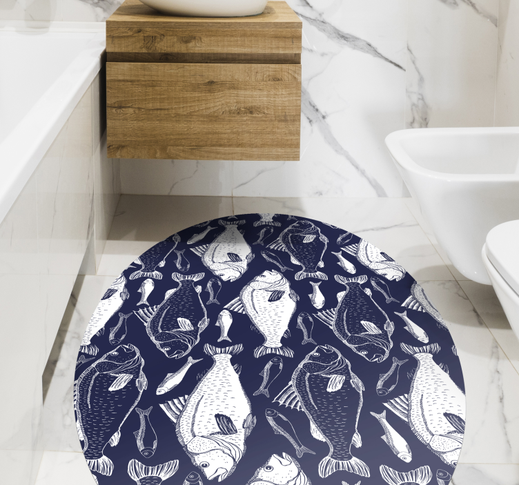 Sob peixes do mar animal tapete de vinil - TenStickers