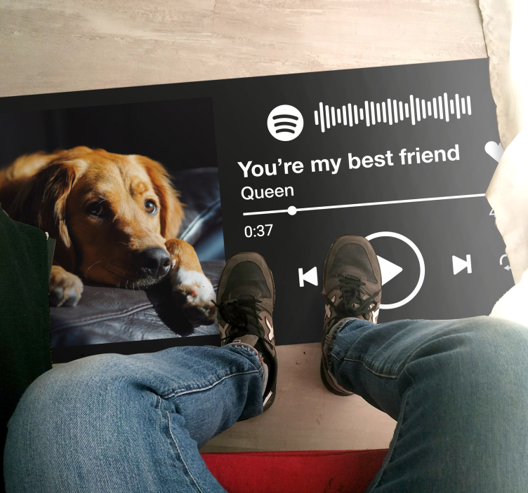 Spotify música com texto e imagem para personalizar tapete - TenStickers