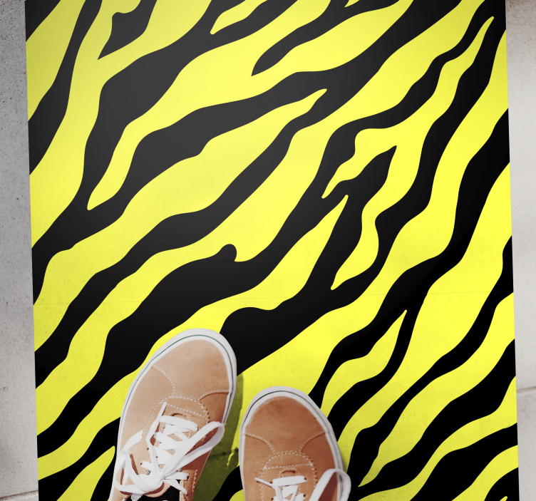 Tapete de vinil amarelo com estampa de zebra - TenStickers