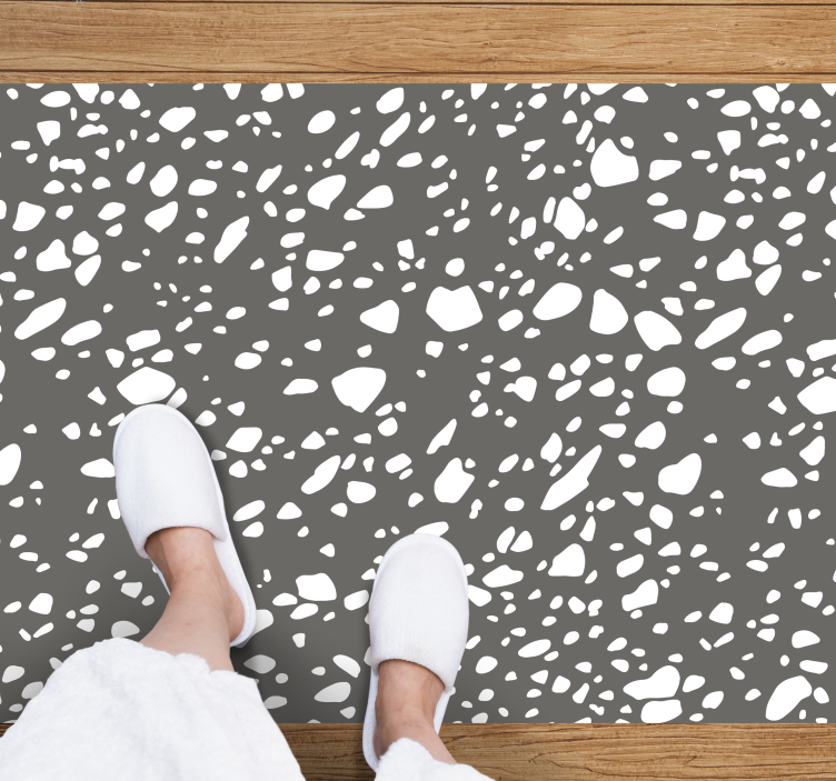Carpete clássico com textura de terrazzo cinza e branco - TenStickers