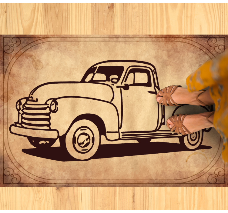 Tapete da sala de estar com pick up pick up americana clássica - TenStickers