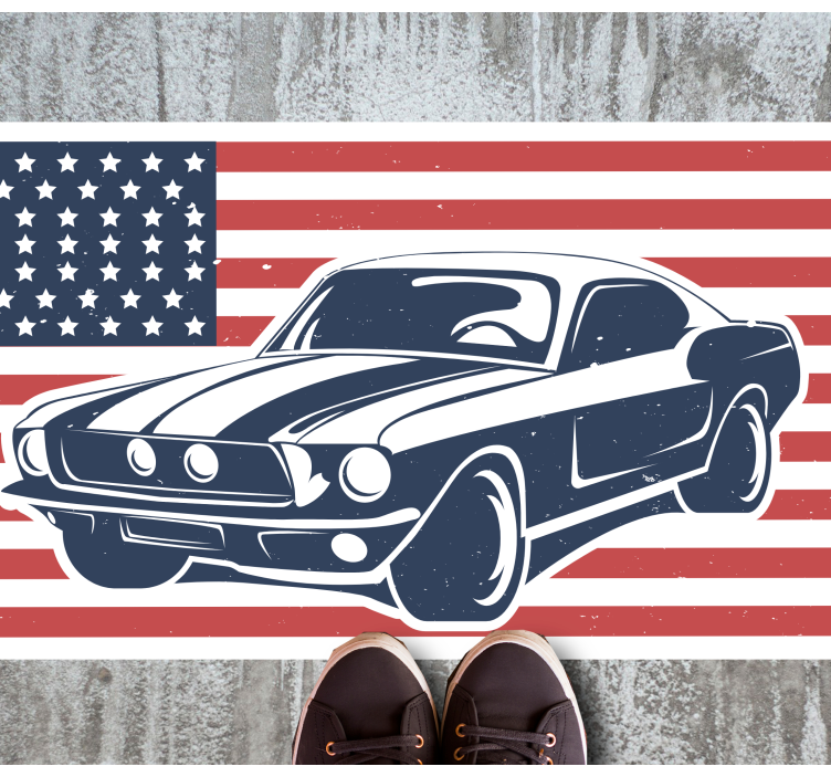 Tapete da sala de estar de muscle car lenda americana - TenStickers